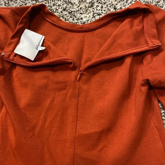 Phillip Lin 3.1 Orange Bodycon Peplum Top - Picture 5 of 8